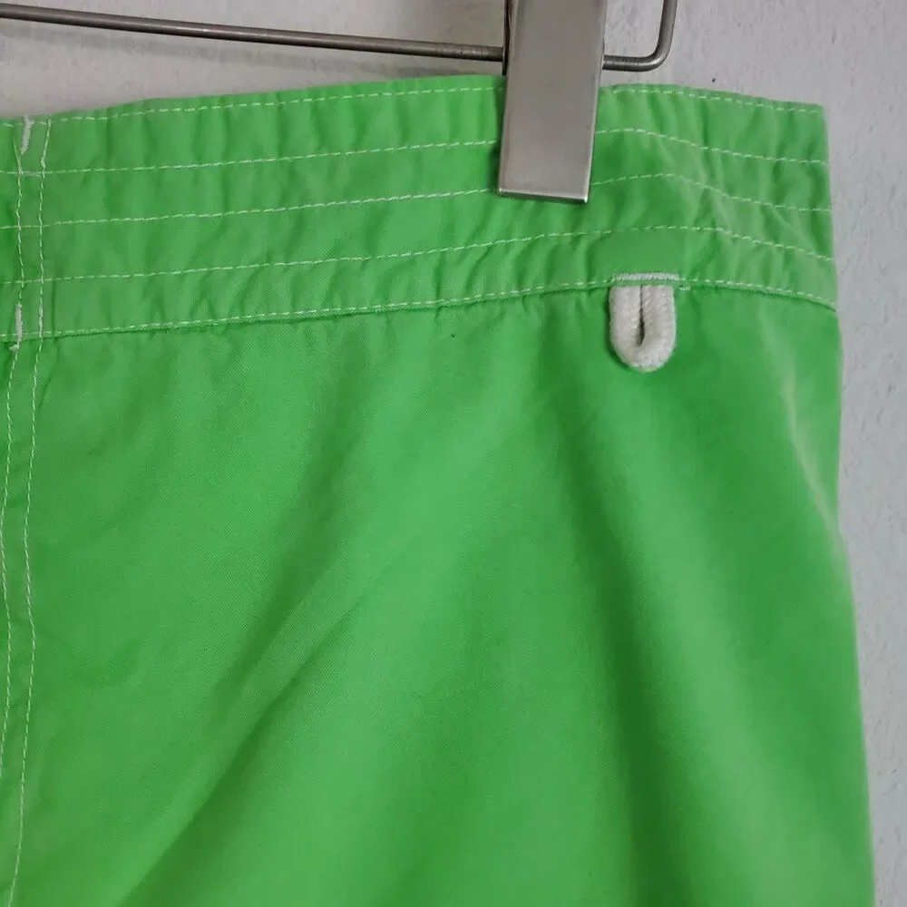 Polo Ralph Lauren Men's Swim Trunks Medium Neon Green Embroidered RL Mallet